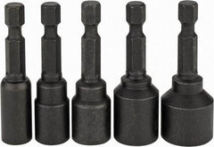 DeWALT - 5 Piece, Magnetic Nutsetter - 1/4 to 1/2" Hex, 1/4" Hex Drive - Exact Tool & Supply