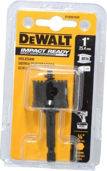 DeWALT - 1" Diam, 5/8" Cutting Depth, Hole Saw - Bi-Metal Saw, Toothed Edge - Exact Tool & Supply
