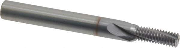 Vargus - 1/4-28, 7/16-28, 1/2-28 UNEF, UNF, 0.203" Cutting Diam, 3 Flute, Solid Carbide Helical Flute Thread Mill - Internal Thread, 0.518" LOC, 2.244" OAL, 1/4" Shank Diam - Exact Tool & Supply