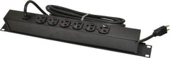 Wiremold - 6 Outlets, 120 Volts, 15 Amps, 15' Cord, Power Outlet Strip - 1 Circuits, Rack Mount, 5-15P NEMA Configuration, 19" Strip, cULus, UL Listed File 1449 - Exact Tool & Supply