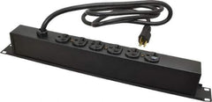 Wiremold - 6 Outlets, 120 Volts, 20 Amps, 6' Cord, Power Outlet Strip - Rack Mount, 6 Back NEMA Configuration, 19" Strip, cULus Recognized - Exact Tool & Supply