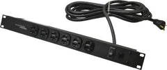 Wiremold - 6 Outlets, 120 Volts, 20 Amps, 15' Cord, Power Outlet Strip - Rack Mount, 6 Front NEMA Configuration, 19" Strip, cULus Recognized - Exact Tool & Supply