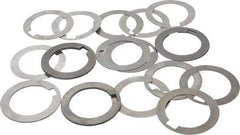 Precision Brand - 1-1/2 Inch Inside Diameter, 2-1/8 Inch Outside Diameter, 3/8 Inch Keyway Width, Steel Machine Tool Arbor Spacer Set - 0.001 to 0.125 Inch Thick, Use with Gang Cutters, Grinding Tools, Milling Cutters, Saws, Slitting Blades, 19 Pieces - Exact Tool & Supply