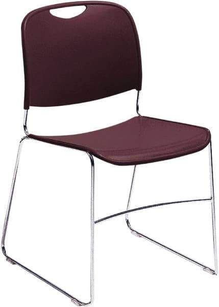 NPS - Polypropylene Blue Stacking Chair - Chrome Frame, 17" Wide x 22-1/2" Deep x 31" High - Exact Tool & Supply