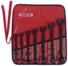 Proto - 7 Piece, 3/8" to 3/4", 12 Point Combination Wrench Set - Inch Measurement Standard, Black Oxide Finish, Comes in Nylon Roll - Exact Tool & Supply