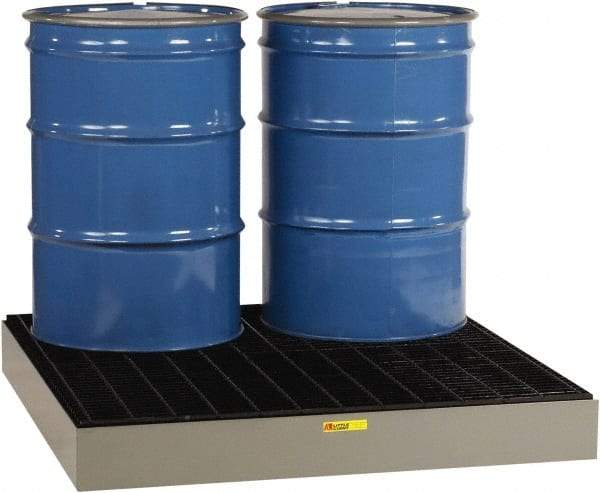 Little Giant - 66 Gal Sump, 6,000 Lb Capacity, 4 Drum, Steel Spill Deck or Pallet - 51" Long x 51" Wide x 6-1/2" High - Exact Tool & Supply