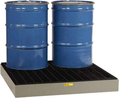 Little Giant - 66 Gal Sump, 6,000 Lb Capacity, 4 Drum, Steel Spill Deck or Pallet - 51" Long x 51" Wide x 6-1/2" High - Exact Tool & Supply