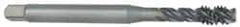 OSG - 2-8 UNS 5 Flute 2B Modified Bottoming Spiral Flute Tap - Vanadium High Speed Steel, Oxide Finish, 225mm OAL, Right Hand Flute, Right Hand Thread - Exact Tool & Supply