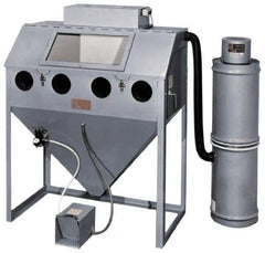 Trinco - 52" Wide x 64" High x 25" Deep Floor Sandblaster - Working Dimensions 48" Wide x 23" High x 24" Deep - Exact Tool & Supply