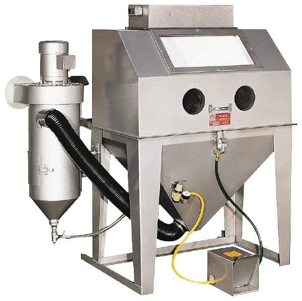 Trinco - 45" Wide x 71" High x 71" Deep Floor Sandblaster - Working Dimensions 40" Wide x 31" High x 40" Deep - Exact Tool & Supply