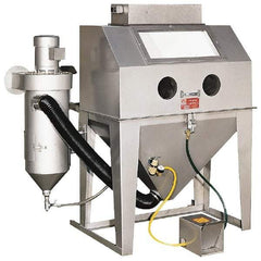 Trinco - 70" Wide x 65" High x 50" Deep Floor Sandblaster - Working Dimensions 42" Wide x 24" High x 24" Deep - Exact Tool & Supply