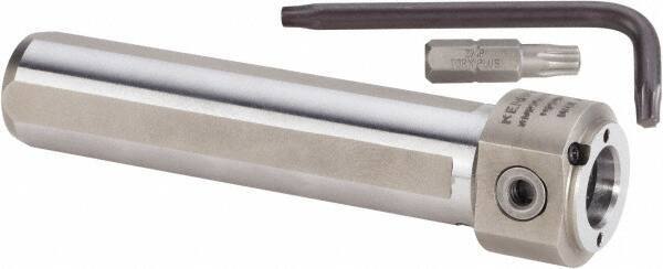 Kennametal - Neutral Cut, KM2016 Modular Connection, Round Shank Lathe Modular Clamping Unit - 3/4" Square Shank Diam, 3-15/16" OAL, Through Coolant, Series NCM-SS Round Shank - Exact Tool & Supply