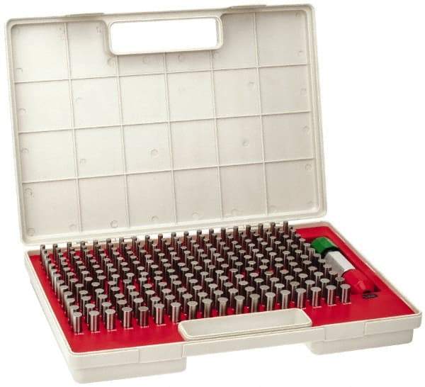 Starrett - 250 Piece, 0.251-0.5 Inch Diameter, Steel, Plug and Pin Gage Set - Plus 0.0002 Inch Tolerance, Class ZZ - Exact Tool & Supply