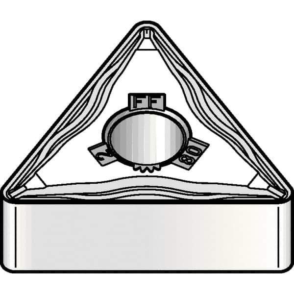Kennametal - TNMG331 FF Grade KCU10 Carbide Turning Insert - TiAlN Finish, 60° Triangle, 3/8" Inscr Circle, 3/16" Thick, 1/64" Corner Radius - Exact Tool & Supply