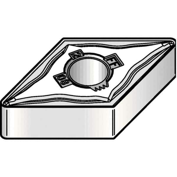 Kennametal - DNMG332 FF Grade KCP05B Carbide Turning Insert - TiOCN Finish, 55° Diamond, 3/8" Inscr Circle, 3/16" Thick, 1/32" Corner Radius - Exact Tool & Supply