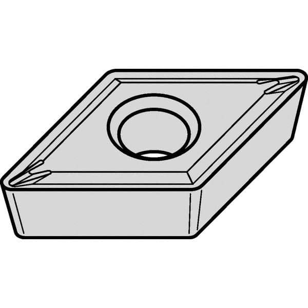 Kennametal - DCMT32.51 LF Grade KCK20B Carbide Turning Insert - TiOCN Finish, 55° Diamond, 3/8" Inscr Circle, 5/32" Thick, 1/64" Corner Radius - Exact Tool & Supply