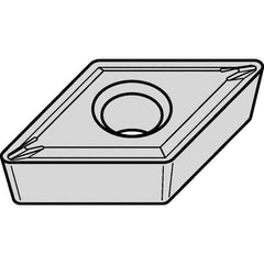 Kennametal - DCMT431 LF Grade KCP10 Carbide Turning Insert - TiCN/Al2O3 Finish, 55° Diamond, 1/2" Inscr Circle, 3/16" Thick, 1/64" Corner Radius - Exact Tool & Supply