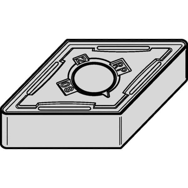 Kennametal - DNMG444 RP Grade KCP25B Carbide Turning Insert - TiCN/Al2O3/TiOCN Finish, 55° Diamond, 1/2" Inscr Circle, 1/4" Thick, 1/16" Corner Radius - Exact Tool & Supply