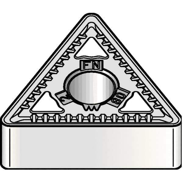 Kennametal - TNMG332 FN Grade KCP05B Carbide Turning Insert - TiOCN Finish, 60° Triangle, 3/8" Inscr Circle, 3/16" Thick, 1/32" Corner Radius - Exact Tool & Supply