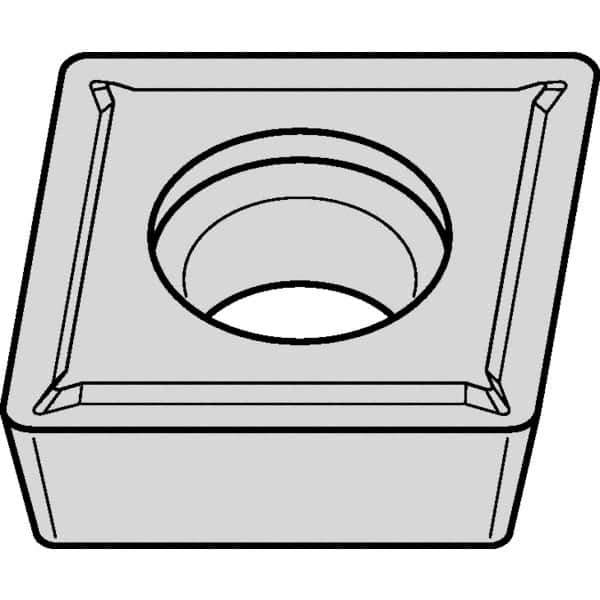Kennametal - CPMT32.52 LF Grade KCP25B Carbide Turning Insert - TiCN/Al2O3/TiOCN Finish, 80° Diamond, 3/8" Inscr Circle, 5/32" Thick, 1/32" Corner Radius - Exact Tool & Supply