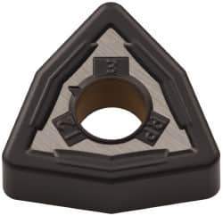 Kennametal - WNMG433 RP Grade KCP30 Carbide Turning Insert - TiCN/Al2O3 Finish, 80° Trigon, 1/2" Inscr Circle, 3/16" Thick, 3/64" Corner Radius - Exact Tool & Supply