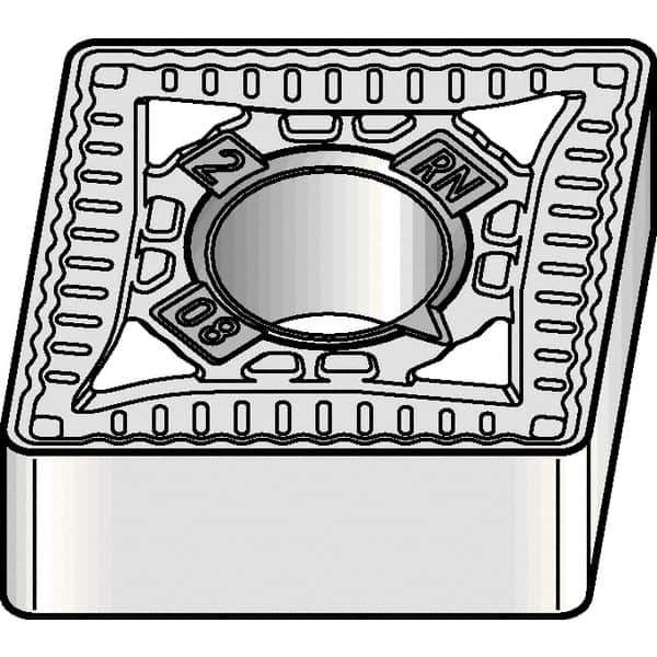 Kennametal - CNMG433 RN Grade KCP10B Carbide Turning Insert - TiCN/Al2O3/TiOCN Finish, 80° Diamond, 1/2" Inscr Circle, 3/16" Thick, 3/64" Corner Radius - Exact Tool & Supply