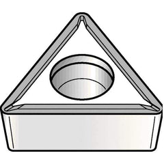 Kennametal - TPMT21.51 LF Grade KCP10B Carbide Turning Insert - TiOCN Finish, 60° Triangle, 1/4" Inscr Circle, 3/32" Thick, 1/64" Corner Radius - Exact Tool & Supply