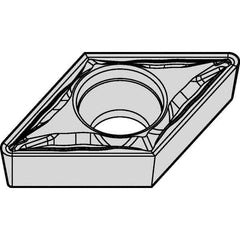 Kennametal - DCMT32.51 FP Grade KCM15 Carbide Turning Insert - TiCN/Al2O3 Finish, 55° Diamond, 3/8" Inscr Circle, 5/32" Thick, 1/64" Corner Radius - Exact Tool & Supply