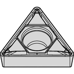 Kennametal - TPMT32.51 FP Grade KCM25 Carbide Turning Insert - TiCN/Al2O3 Finish, 60° Triangle, 3/8" Inscr Circle, 5/32" Thick, 1/64" Corner Radius - Exact Tool & Supply