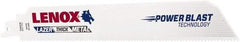 Lenox - 9" Long x 1" Thick, Bi-Metal Reciprocating Saw Blade - Straight Profile, 10 TPI, Toothed Edge - Exact Tool & Supply