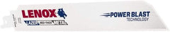 Lenox - 9" Long x 1" Thick, Bi-Metal Reciprocating Saw Blade - Straight Profile, 14 TPI, Toothed Edge - Exact Tool & Supply