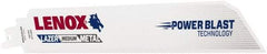 Lenox - 9" Long x 1" Thick, Bi-Metal Reciprocating Saw Blade - Straight Profile, 18 TPI, Toothed Edge - Exact Tool & Supply