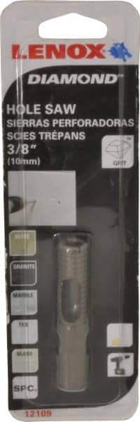 Lenox - 3/8" Diam, 1-1/8" Cutting Depth, Hole Saw - Diamond Grit Saw, Continuous Edge - Exact Tool & Supply