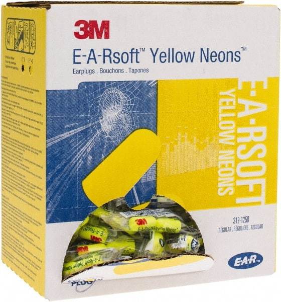 3M - Disposable, Uncorded, 33 dB Earplugs - Yellow, 200 Pairs - Exact Tool & Supply