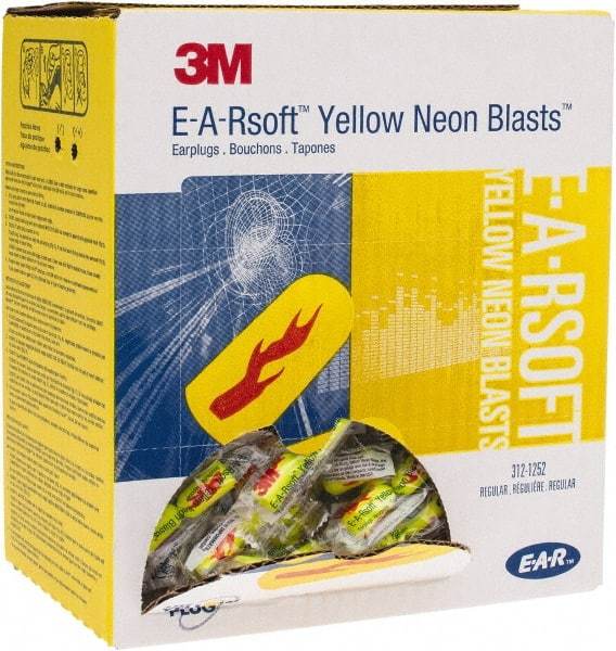 3M - Disposable, Uncorded, 33 dB Earplugs - Yellow, 200 Pairs - Exact Tool & Supply