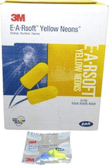 3M - Disposable, Corded, 33 dB Earplugs - Yellow, 200 Pairs - Exact Tool & Supply