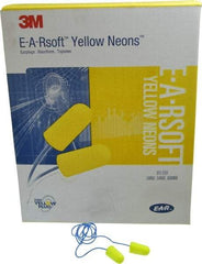 3M - Disposable, Corded, 33 dB Earplugs - Yellow, 200 Pairs - Exact Tool & Supply