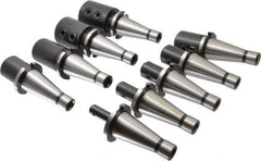 Value Collection - NMTB40 Taper, 3/16 to 1-1/2 Inch Hole Diameter End Mill Holder Set - 9 Holders - Exact Tool & Supply