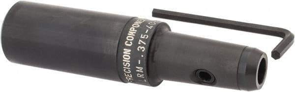 Made in USA - 1" Shank Diam Straight Shank with Weldon Flat 3/8" Hole End Mill Holder/Adapter - 2" Projection - Exact Tool & Supply