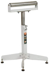 HTC - 16 Inch Long x 32 Inch High Heavy Duty Roller Support - 500 Lbs. Limit, with 1 and 1-3/8 Inch Wide Roller - Exact Tool & Supply