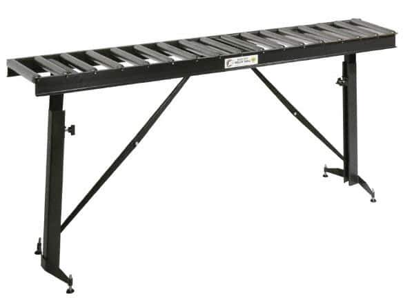 HTC - 66 Inch Long x 43-1/2 Inch High Portable Folding Conveyor - 500 Lbs. Limit, with 17 and 13 Inch Wide Rollers - Exact Tool & Supply