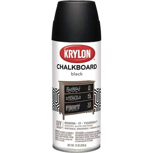 Krylon - Chalkboard Black, Flat, Chalkboard Paint Spray Paint - 12 oz Container - Exact Tool & Supply
