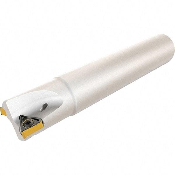 Iscar - 14mm Cut Diam, 5.8mm Max Depth of Cut, 16mm Shank Diam, 70mm OAL, Indexable Square Shoulder End Mill - Q/S/XOMT-HQ Inserts, Weldon Shank, 90° Lead Angle, Series Heliquad - Exact Tool & Supply