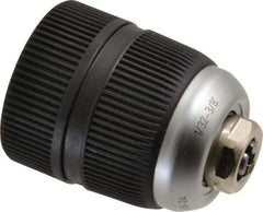 Accupro - 3/8-24 Male, 1/32 to 3/8" Capacity, Threaded Mount Drill Chuck - Keyless, 41mm Sleeve Diam, 57mm Open Length - Exact Tool & Supply