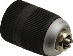 Accupro - 3/8-24, 1/16 to 1/2" Capacity, Threaded Mount Drill Chuck - Keyless, 43mm Sleeve Diam, 65mm Open Length - Exact Tool & Supply