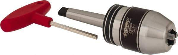 Accupro - 2MT, 1/32 to 1/2" Capacity, Integral Shank Drill Chuck - Keyed, Taper Shank, 54mm Sleeve Diam, 85mm Open Length - Exact Tool & Supply