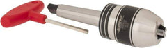 Accupro - 3MT, 1/32 to 1/2" Capacity, Integral Shank Drill Chuck - Keyed, Taper Shank, 54mm Sleeve Diam, 85mm Open Length - Exact Tool & Supply