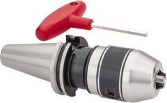 Accupro - CAT40, 1/32 to 1/2" Capacity, Integral Shank Drill Chuck - Keyed, Taper Shank, 54mm Sleeve Diam, 107mm Open Length - Exact Tool & Supply