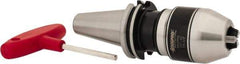 Accupro - CAT40, 1/8 to 5/8" Capacity, Integral Shank Drill Chuck - Keyed, Taper Shank, 57mm Sleeve Diam, 110mm Open Length - Exact Tool & Supply