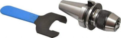Accupro - BT40, 1/32 to 3/8" Capacity, Integral Shank Drill Chuck - Keyless, Taper Shank, 43mm Sleeve Diam, 79mm Open Length - Exact Tool & Supply